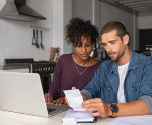 Young couple at computer