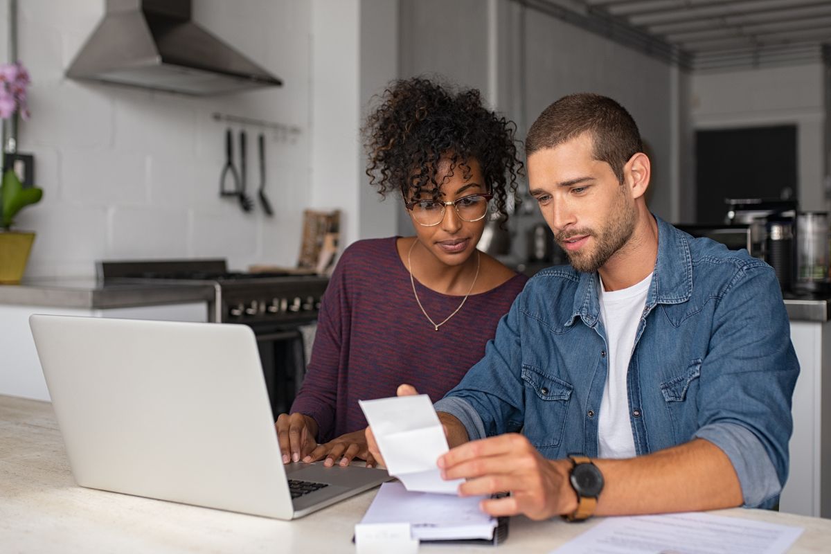 Young couple at computer