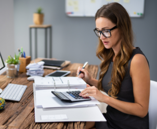 Woman working at computer