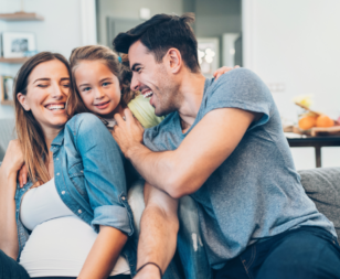 Young family spending time together