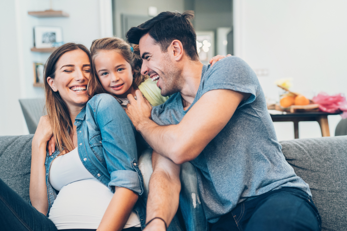 Young family spending time together